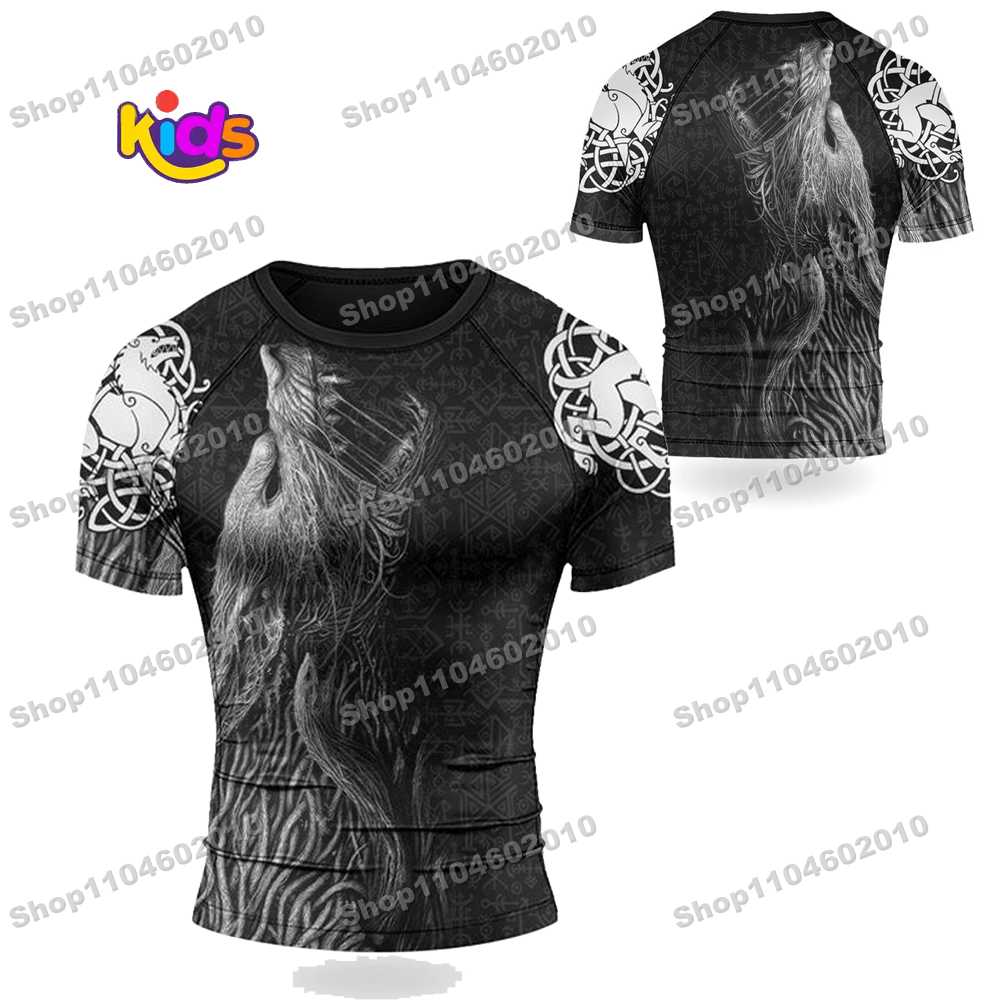 T Shirt Tight Fit - K44th Anime Çocuk Sörf Kıyafeti BJJ